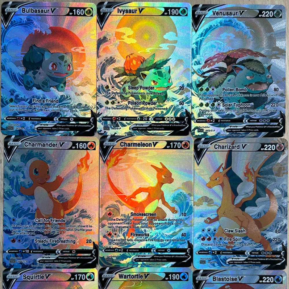 Board Games - 9 pièces/ensemble bricolage Anime PTCG carte