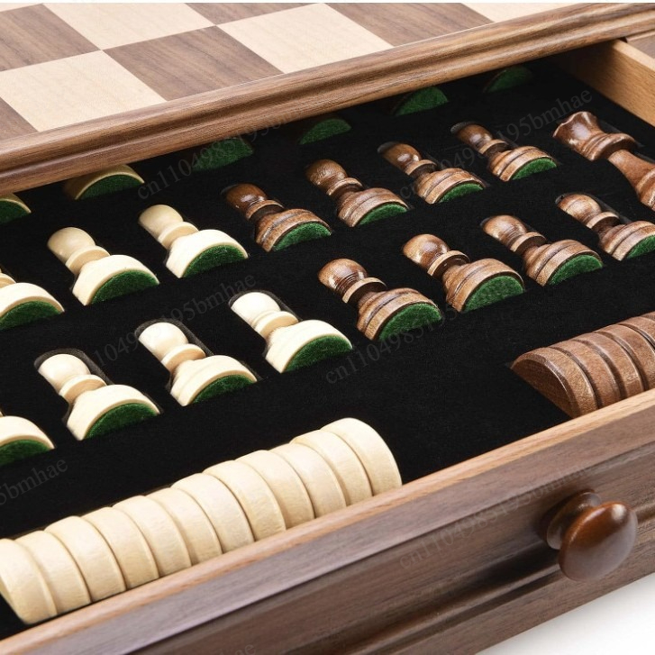 Jeu d'échecs et de dames en bo - Chess Set Wooden avis et prix