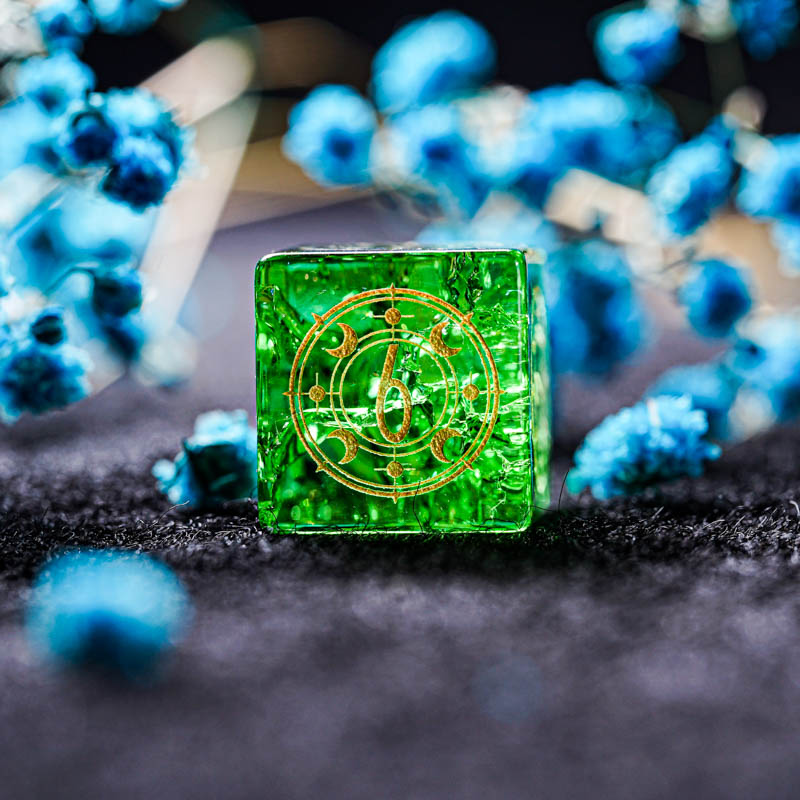Ensemble de dés en verre vert  - Board Game Logo avis et prix